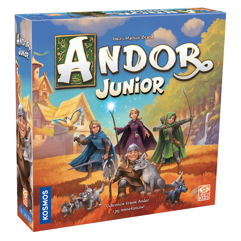 Okładka i pudełko gry planszowej Andor Junior